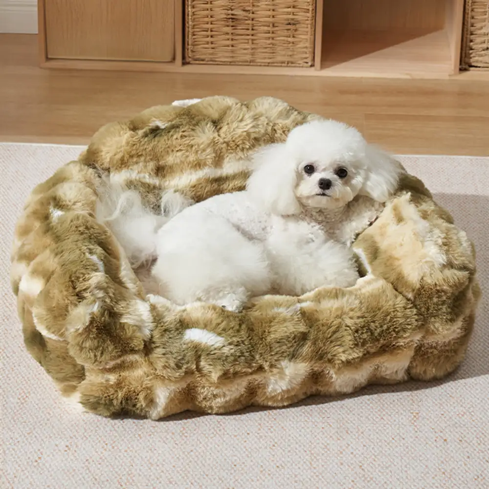 Jungle Secret Tie-Dye Plush Cozy Dog And Cat Sofa Bed - News Pet Shop