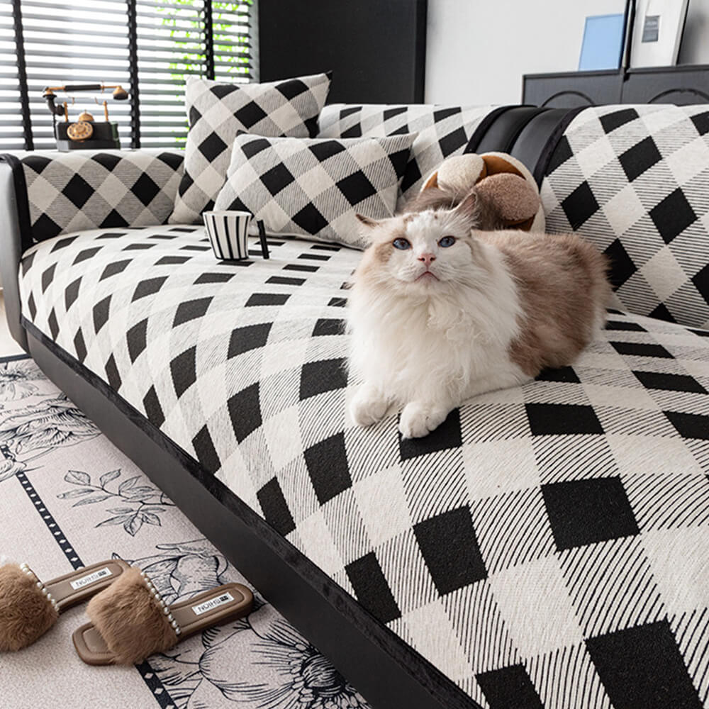 Diamond Chenille Scratch-resistant Sofa Protection Non-slip Couch Cover - News Pet Shop