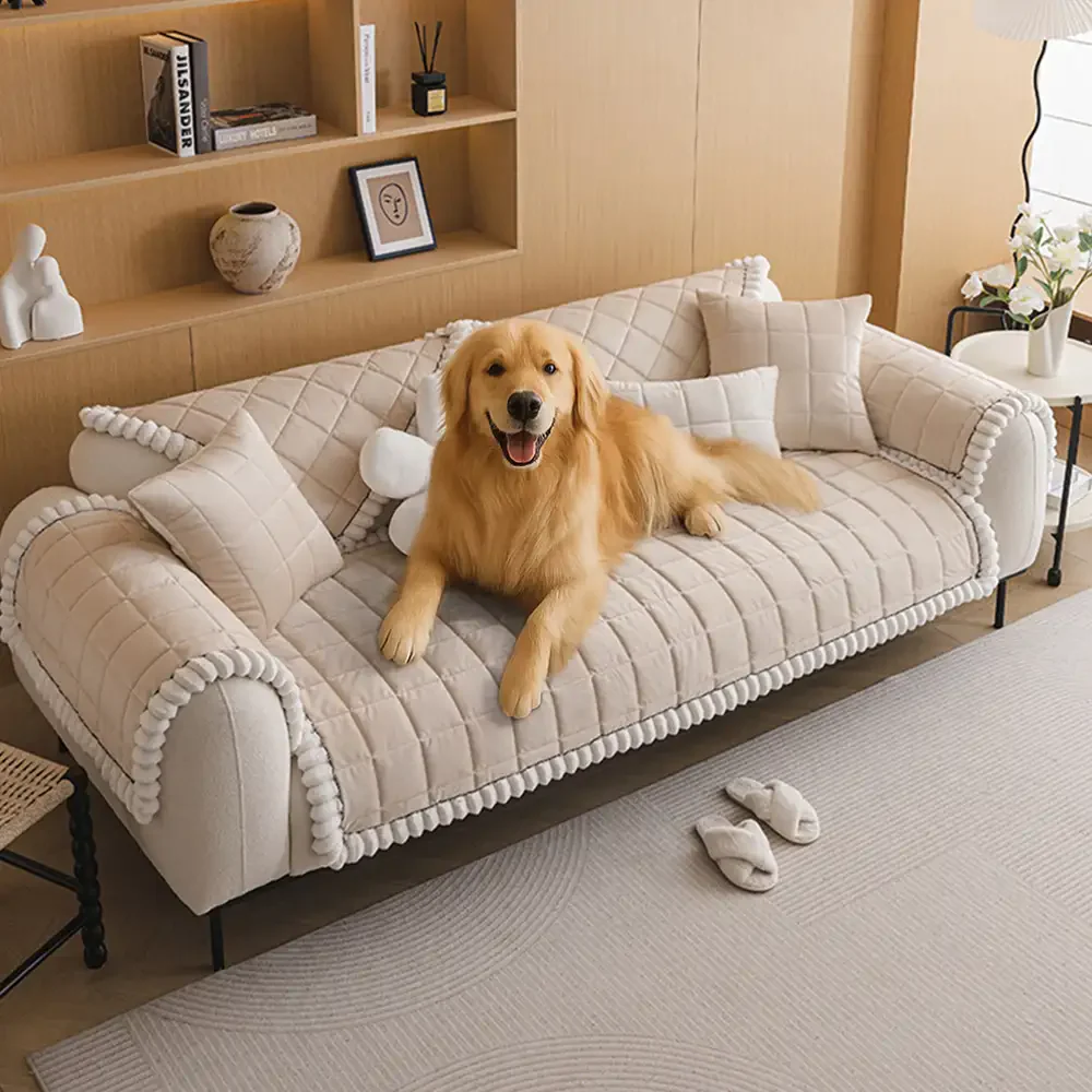 Square Short Plush Simple Sofa Protection Non-Slip Couch Cover - News Pet Shop
