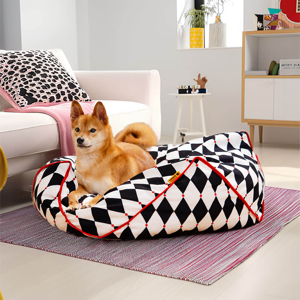 FunnyFuzzy Polygonal Calming Bean Bag Dog Bed - News Pet Shop