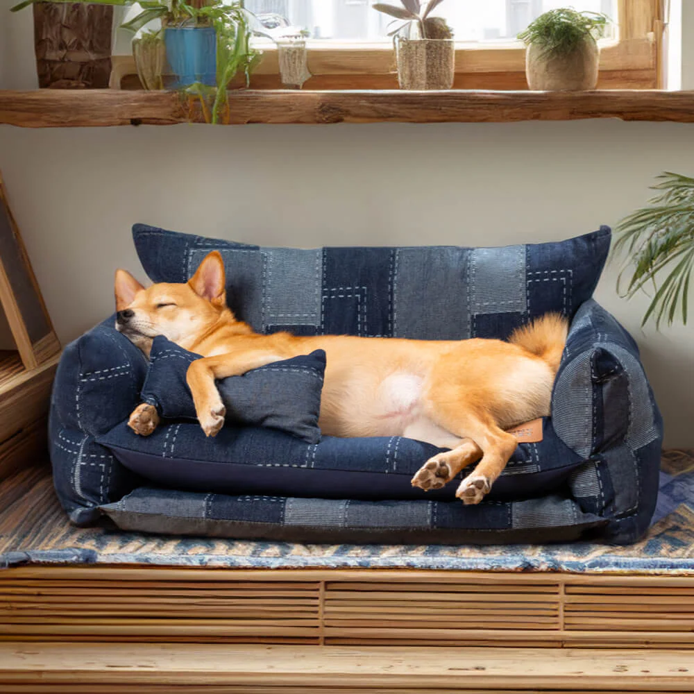 Denim Patchwork Style Pet Double Layer Sofa Dog Sofa Bed - News Pet Shop