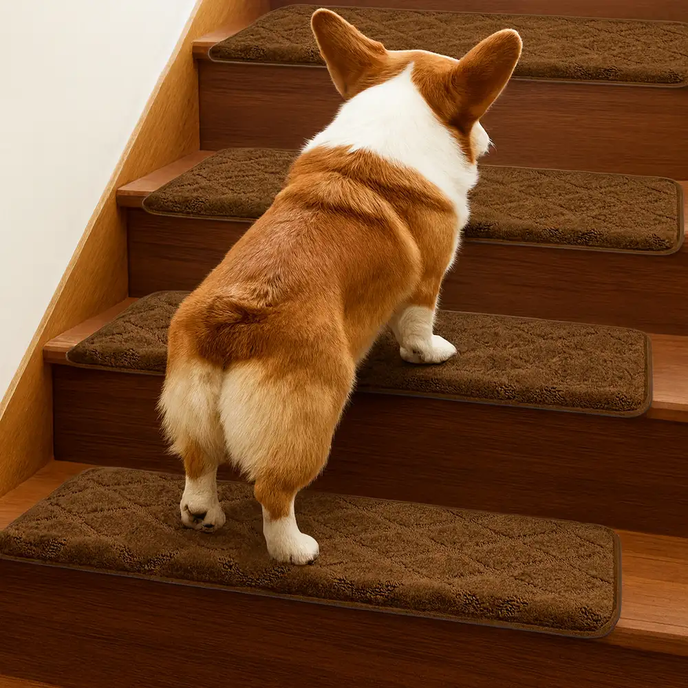 Faux Sisal Diamond Wear-Resistant Stair Protection Bullnose Non Slip Stair Treads - News Pet Shop