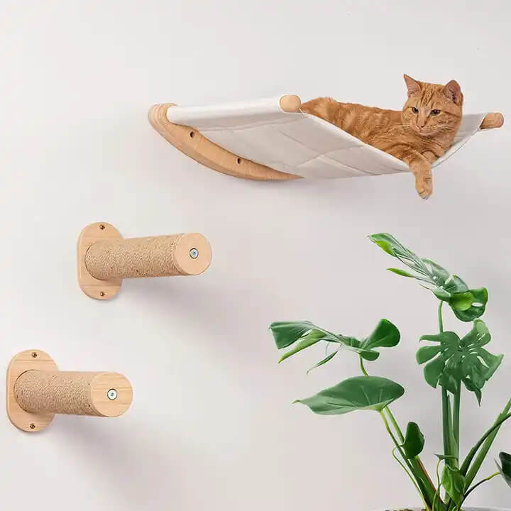 Wall-Mounted Cat Shelves Cat Wall Hammock with Steps - News Pet Shop