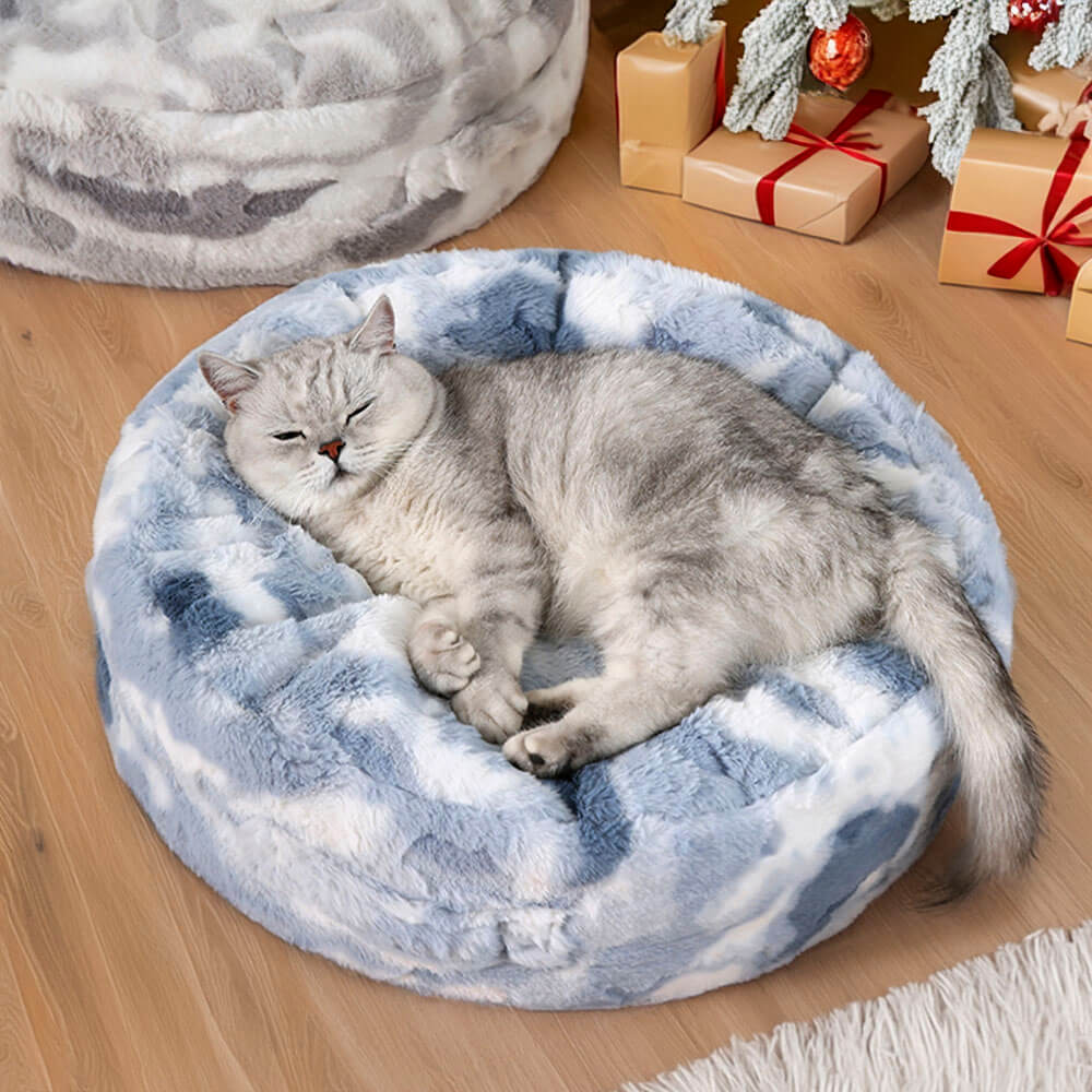 Cloudy Fluffy Calming Donuts Round Dog Beds - News Pet Shop
