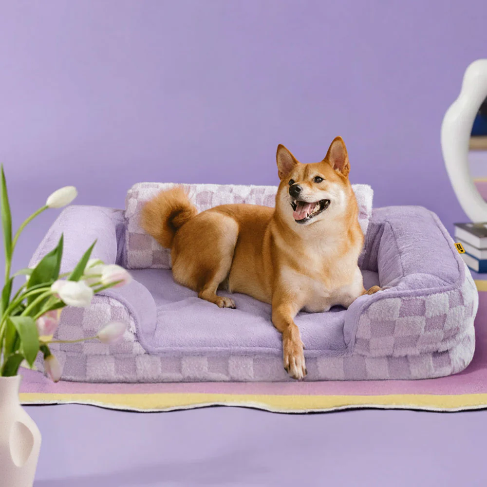 Checkered Fluffy Warm Washable Orthopedic Dog Bolster Bed  C CloudNooki - News Pet Shop