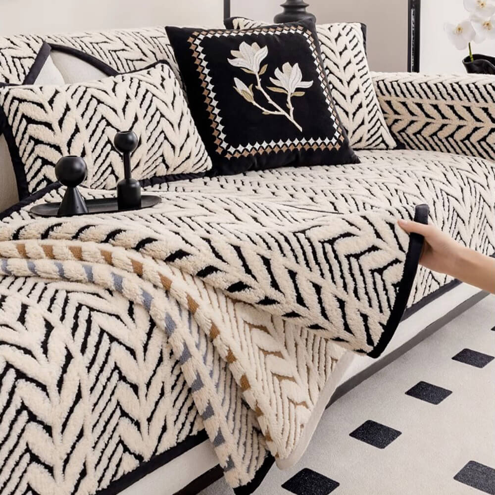 Premium Warm Wheat-Ear Plush Anti-Slip Anti-Scratch Couch Cover - News Pet Shop