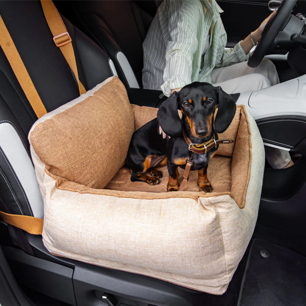 Light Coffee Waterproof Safety Dog Car Seat Bed - News Pet Shop