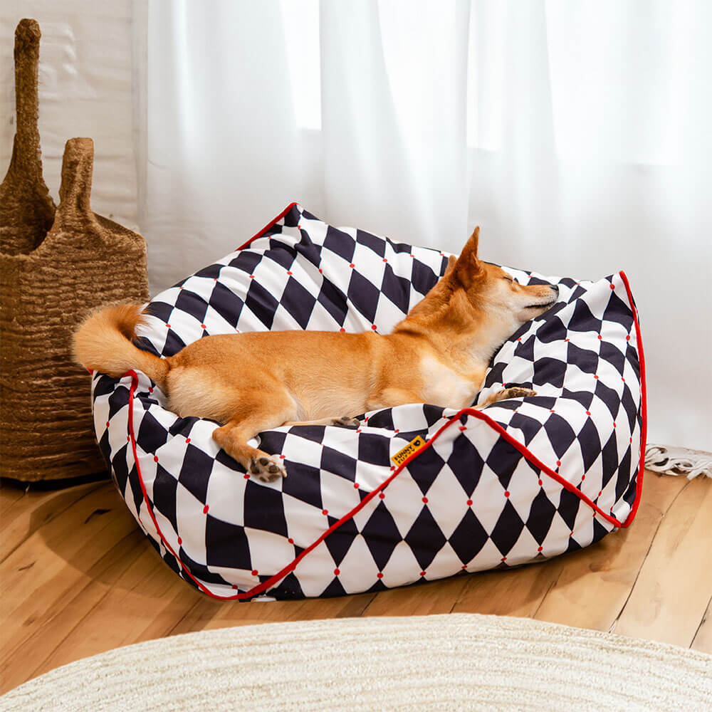 FunnyFuzzy Polygonal Calming Bean Bag Dog Bed - News Pet Shop