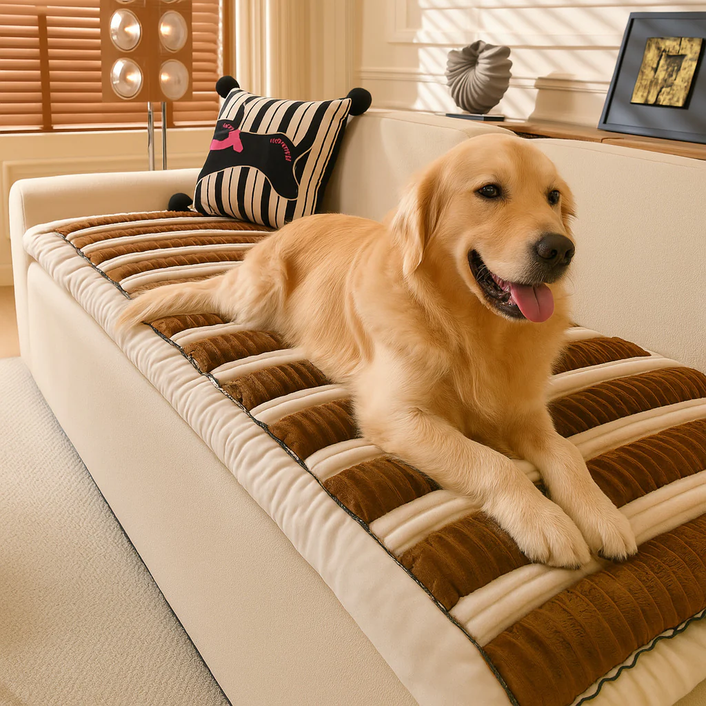 Comfort Plush Thickened Striped Non-Slip Couch Cover - News Pet Shop