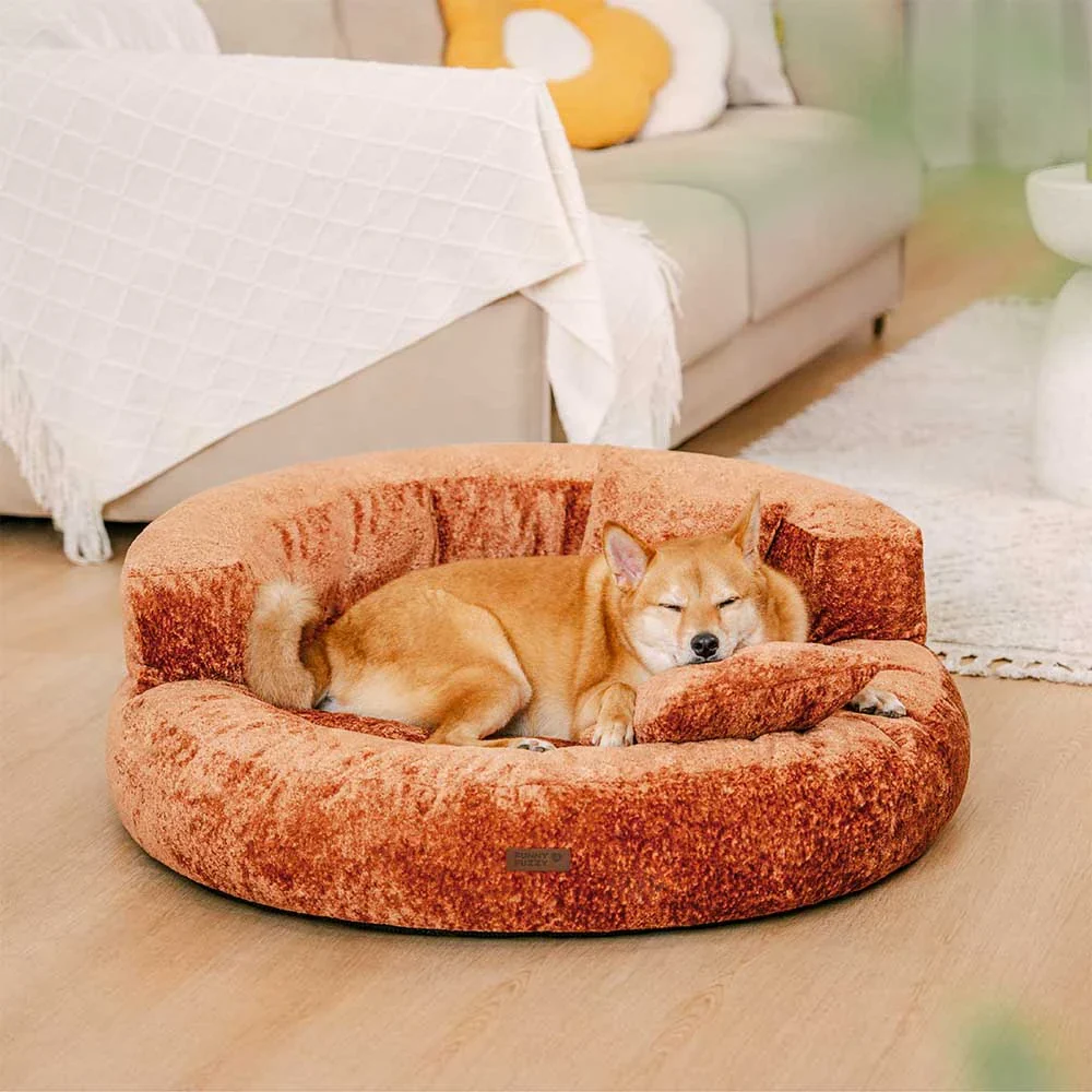 Luxe Diamond Velvet Removable Orthopedic Donut Dog Bed With Pillow - DreamNest - News Pet Shop