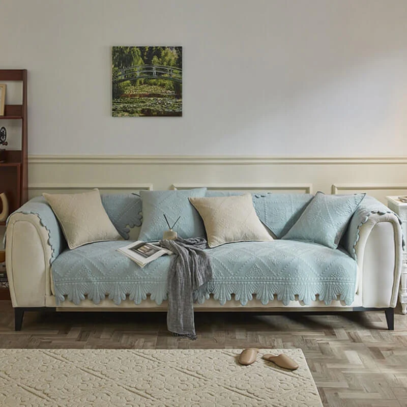 Fashion Leaf Trim Cotton Washable Couch Cover - News Pet Shop