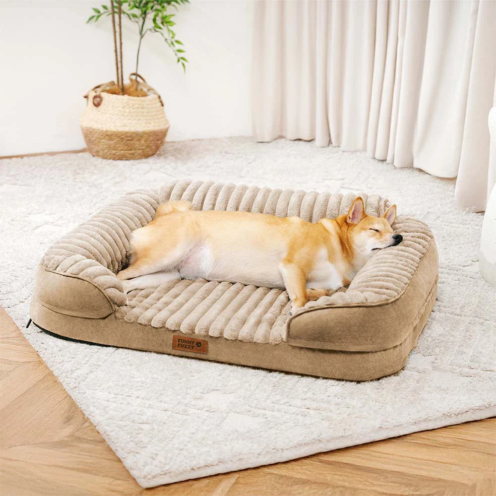 Fluffy Plush Orthopedic Washable Bolster Dog Bed - ComfyPaws - News Pet Shop