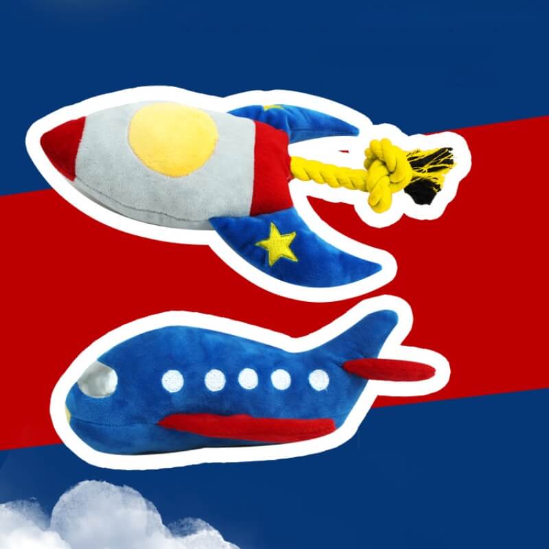 Rocket Plane Toy Playful Squeaky Toy Dog Chew Toy - News Pet Shop