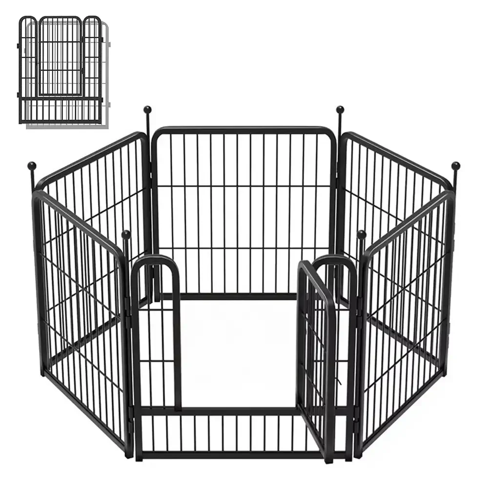 Multifunctional Rust-Proof Metal Pet Fence with Tall Garden Gate - News Pet Shop