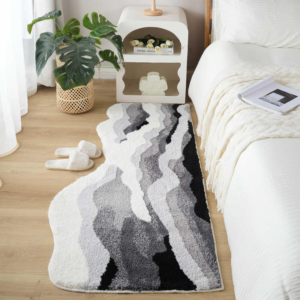 Hand-Tufted 3D Wave Pattern Carpet Luxury Textured Area Rug - News Pet Shop