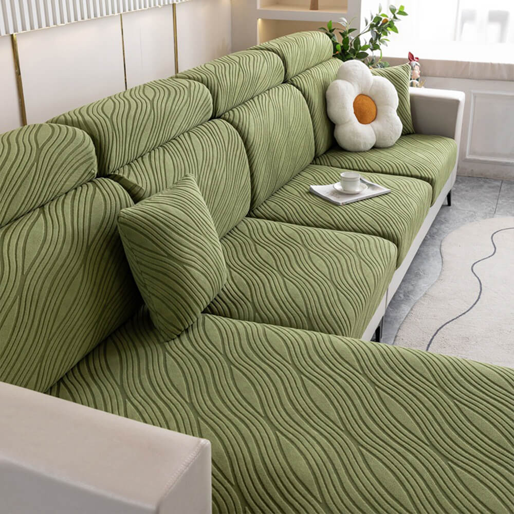 Wave Jacquard Sofa Stretch Anti-Slip Full Wrap Magic Couch Cover - News Pet Shop