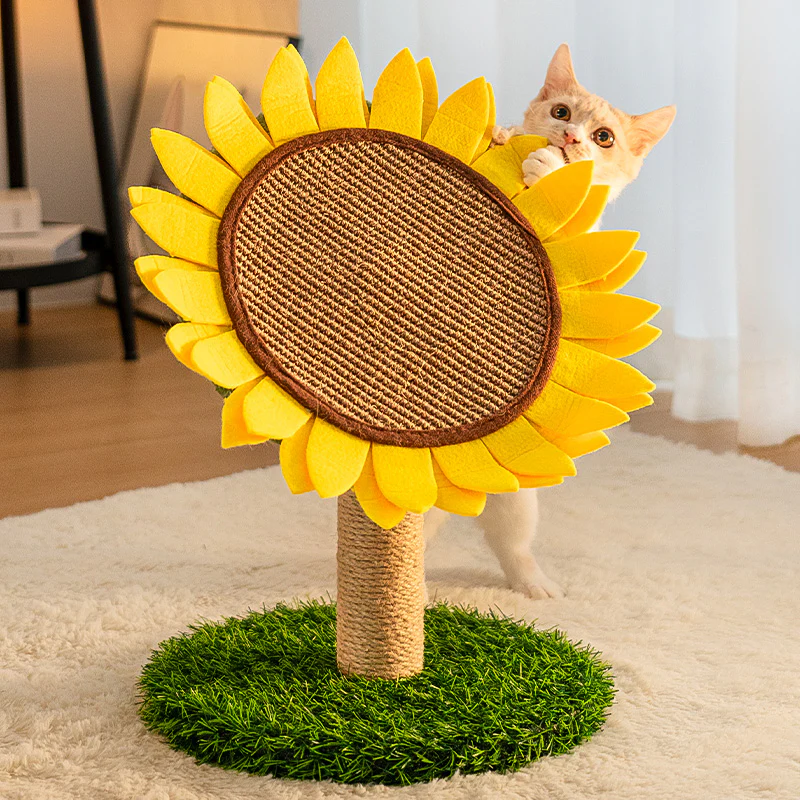 Sunflower Sisal Cat Scratching Board with Stable Grass Base - News Pet Shop