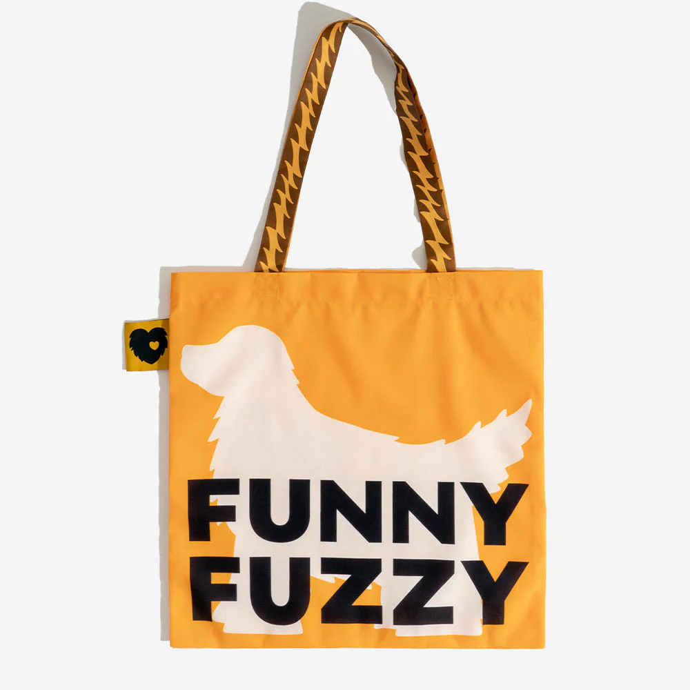 FUNNYFUZZY Recycled Foldable Canvas Tote Bag-Wagging Tails - News Pet Shop