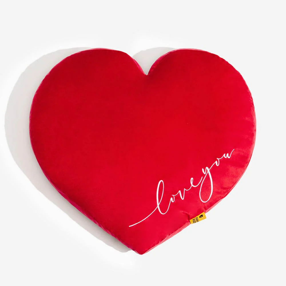 Velvet Heart-Shaped Festive Dog Bed - News Pet Shop