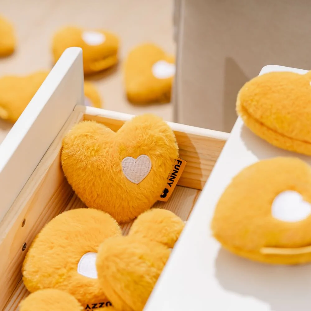 FUNNYFUZZY Heart Plush Squeaky Dog Toy - News Pet Shop