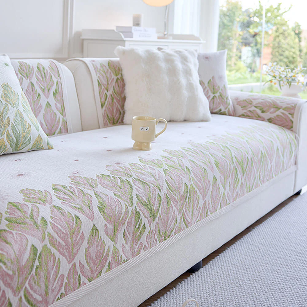 Chenille Romantic Botanical Design Comfortable Couch Cover - News Pet Shop