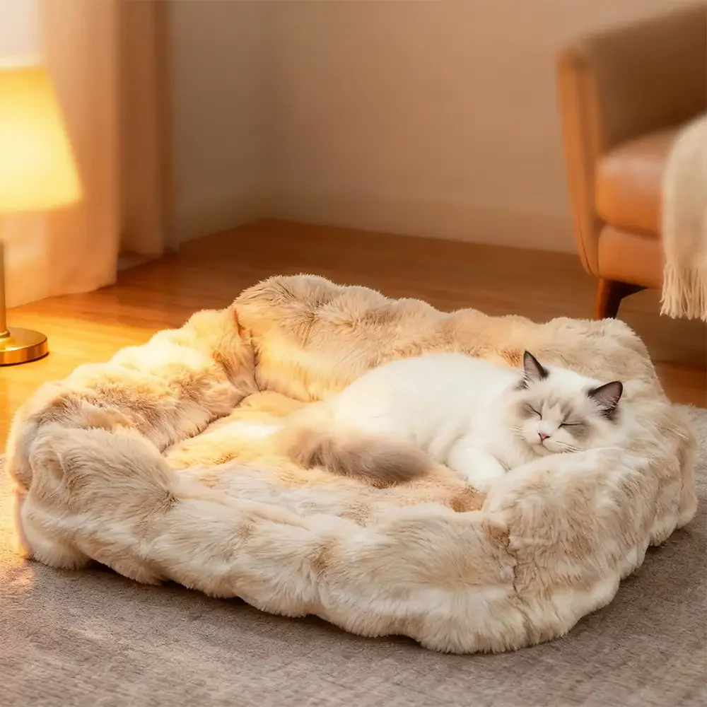 Faux Rabbit Velvet Fluffy Soft Dog And Cat Sofa Bed - News Pet Shop