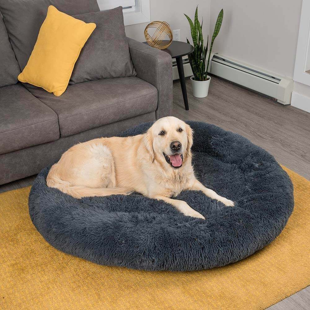 Fuzzy Round Fluffy Dog Bed - News Pet Shop