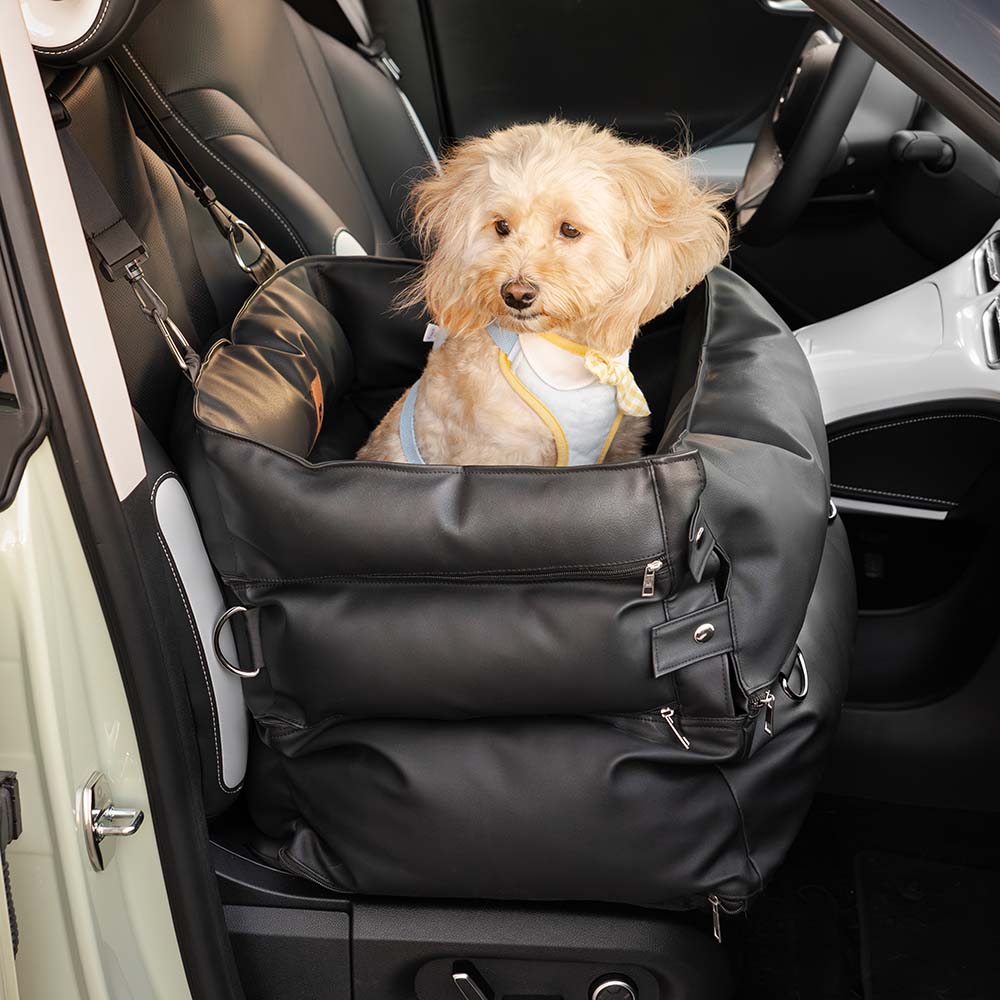 Full Leather Dog Pet Car Seat Bed - Fort - News Pet Shop