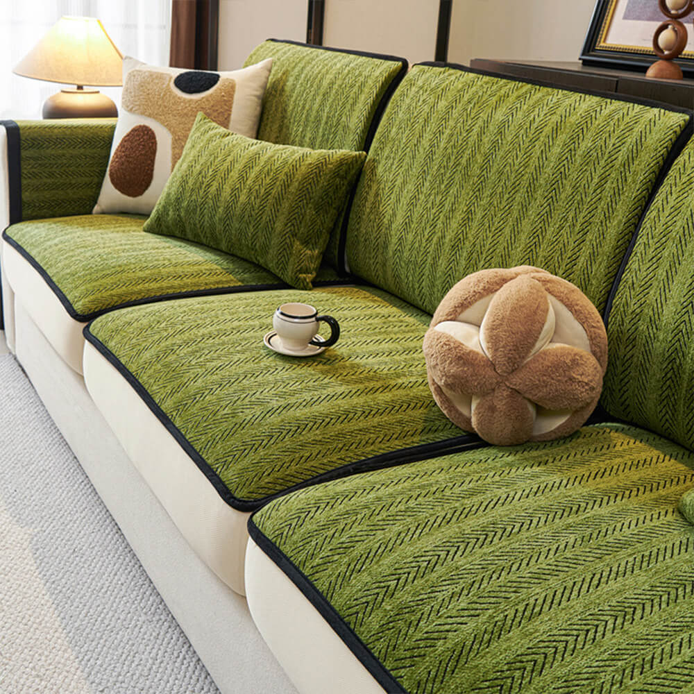 Classic Retro Stretch Chenille Couch Cover  C Full Protection with Elegant Design - News Pet Shop