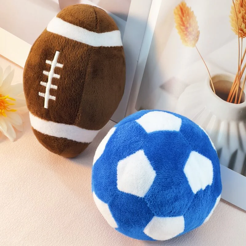 Football Plush Interactive Chew Toy Squeaky Dog Toy - News Pet Shop