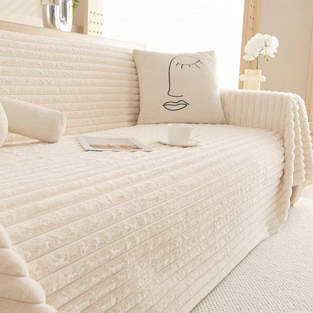 Striped Faux Rabbit Fur Multi Functional One Piece Couch Cover - News Pet Shop