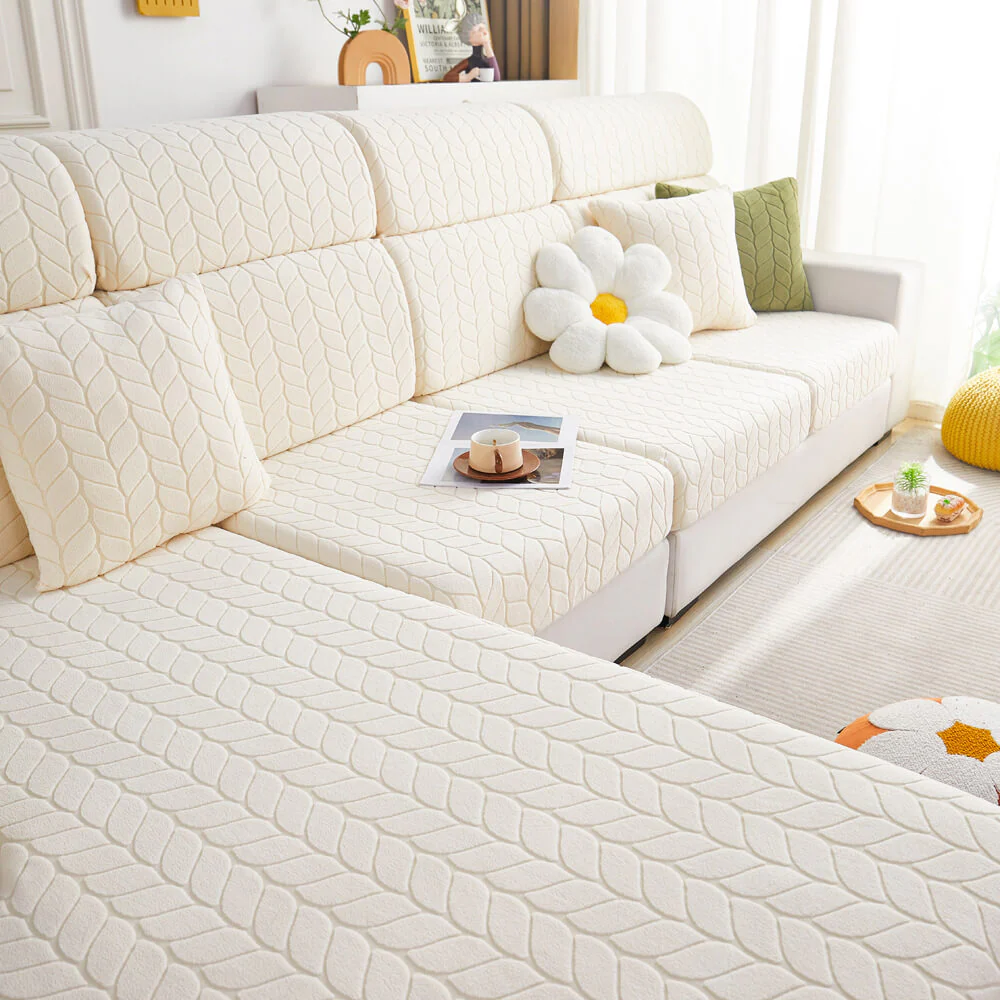 Wheat Leaf Texture All-Season Universal Elastic Full Protection Magic Couch Cover - News Pet Shop