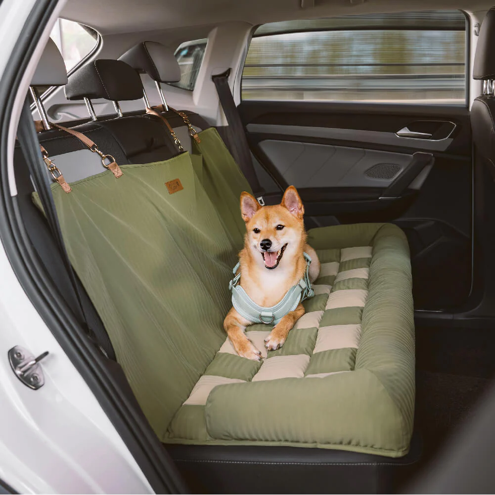 Travel Bolster Safety Back Seat Large Dog Car Seat Bed - Chessboard Lounge - News Pet Shop