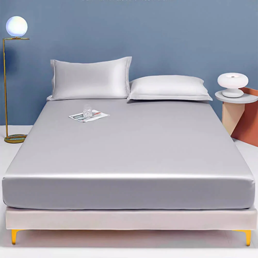 Premium Solid Color Silky Cooling 100s Lyocell Fitted Sheet Mattress Cover - News Pet Shop