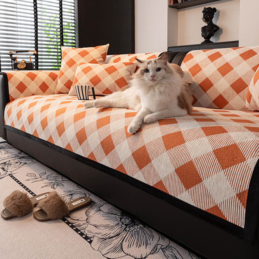 Diamond Chenille Scratch-resistant Sofa Protection Non-slip Couch Cover - News Pet Shop