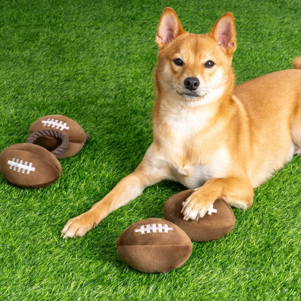 Super Bowl Plush Rugby Football Sound Toy Dog Interactive Toy - News Pet Shop