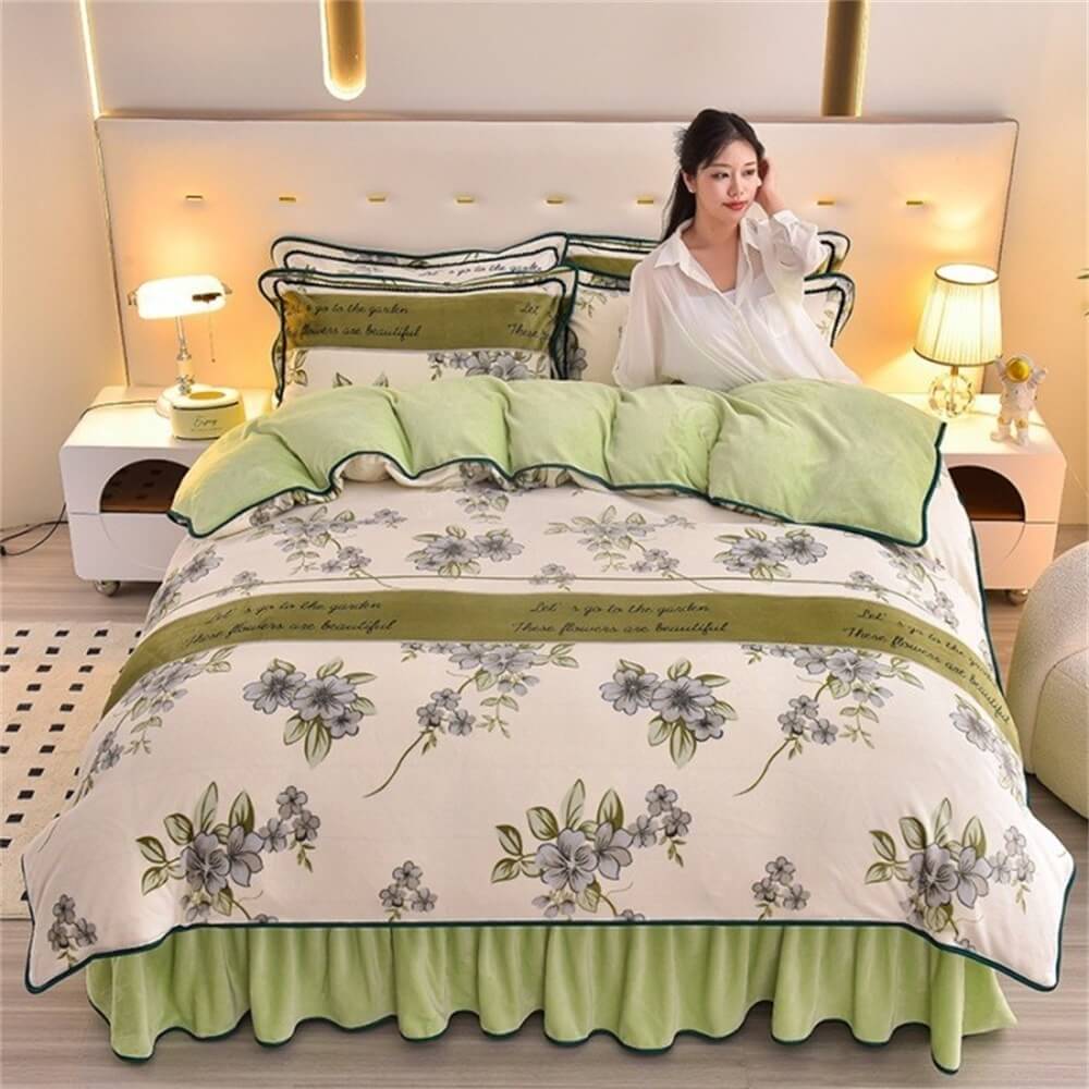 Light Luxury Thickened Milk Fleece Warm Bed Sheet Set - News Pet Shop