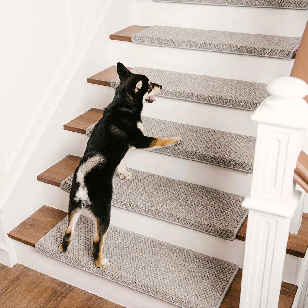 New Zealand Wool Blend Stair Protectors Tape Free Washable Carpet Stair Treads - News Pet Shop