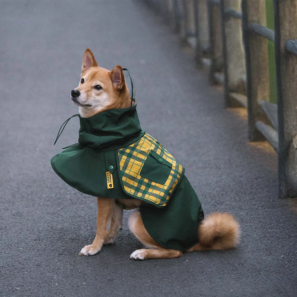 Waterproof Vintage Plaid Adjustable Dog Raincoat - All-Weather Protection - News Pet Shop