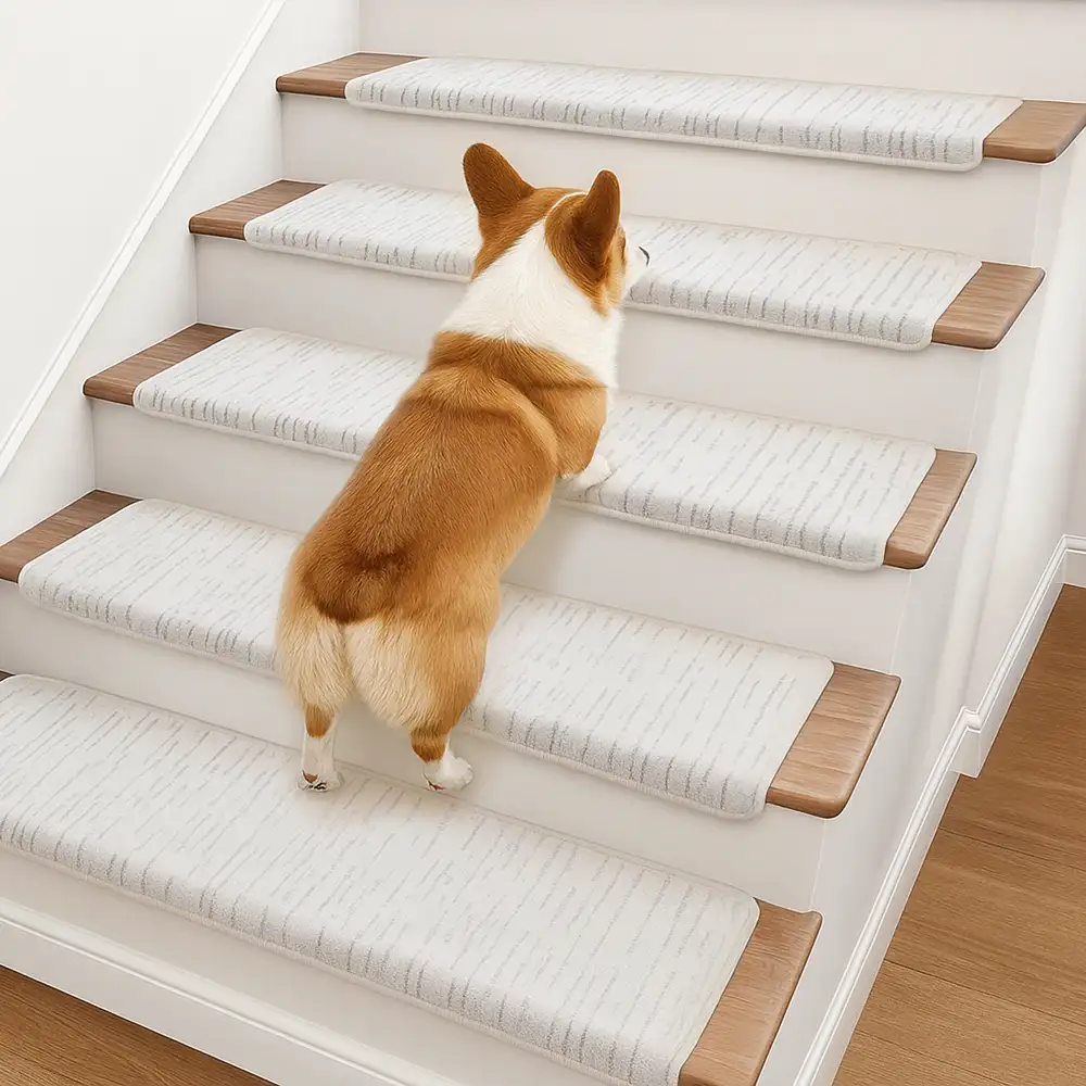 Marble Tufted Thick and Soft Bullnose Non Slip Stair Treads - News Pet Shop