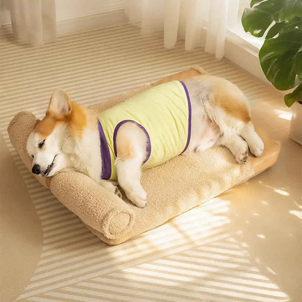 Teddy Fluffy Deep Sleep Large Space Pillow Dog Bed - Honey Amber - News Pet Shop