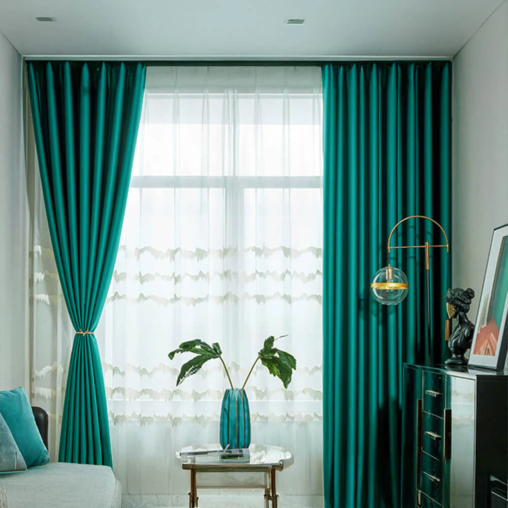 Modern Luxury Satin Thick Soundproof Blackout Curtains - News Pet Shop