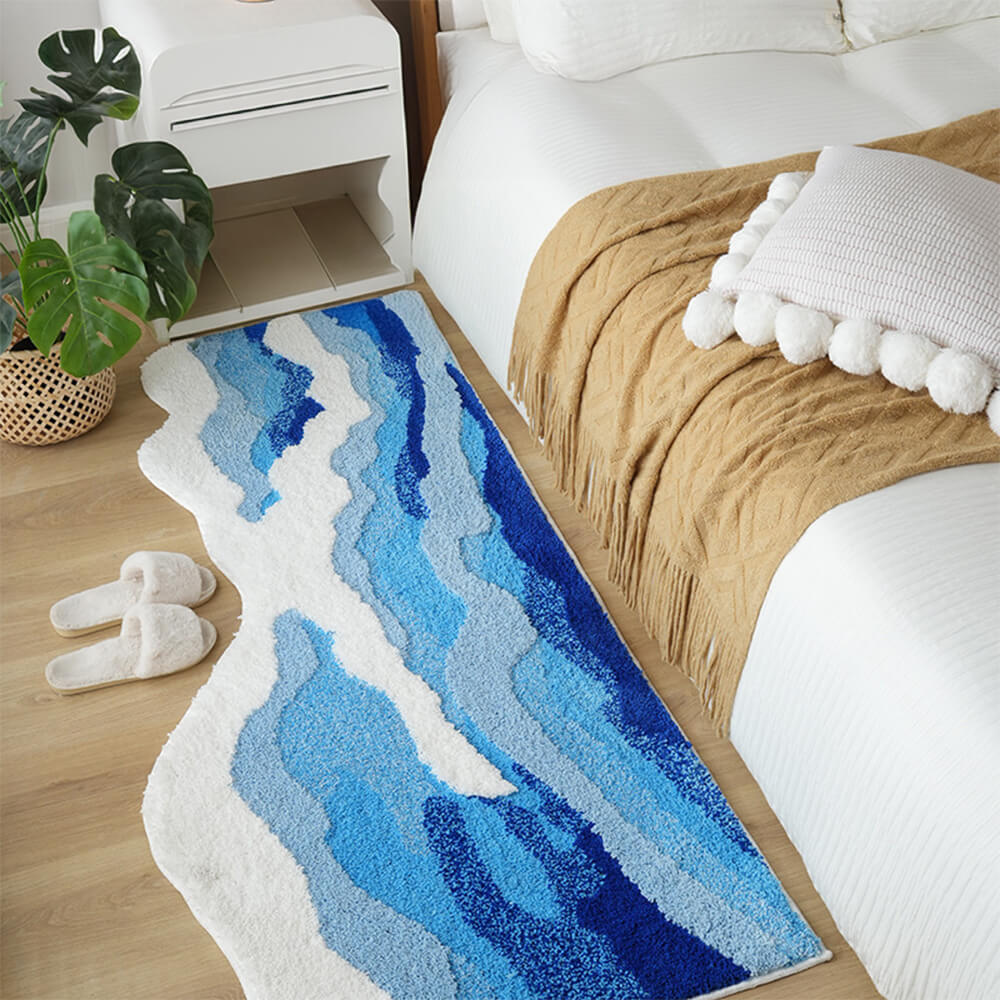 Hand-Tufted 3D Wave Pattern Carpet Luxury Textured Area Rug - News Pet Shop