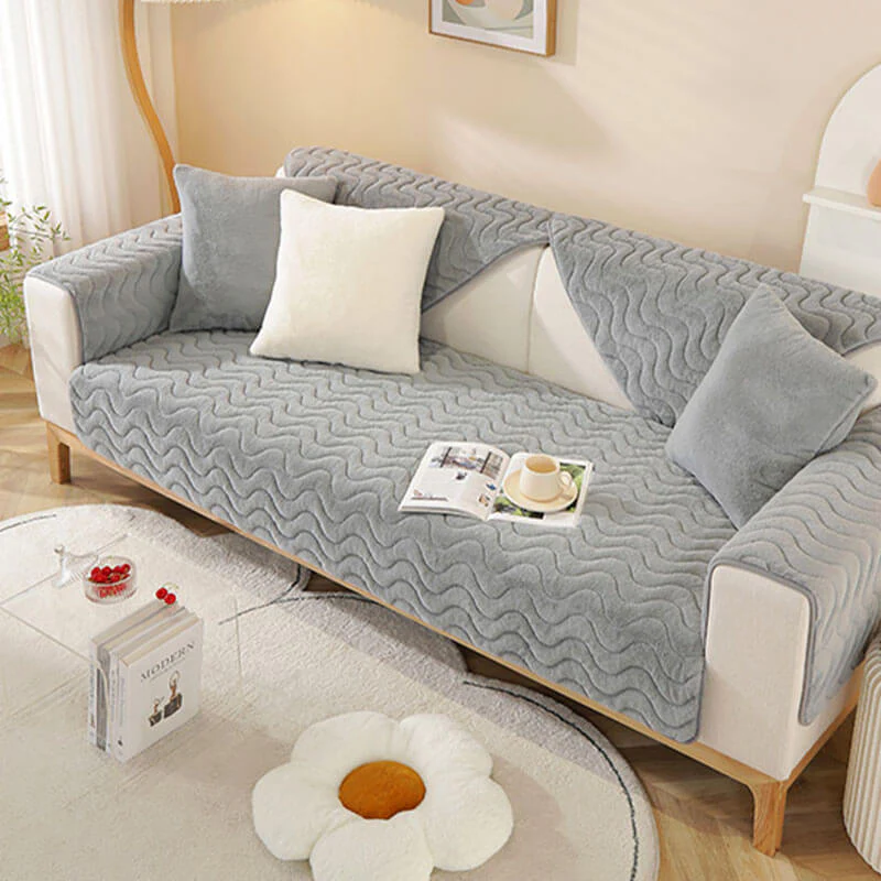 Wave Pattern Soft Plush Non-slip Couch Cover - News Pet Shop