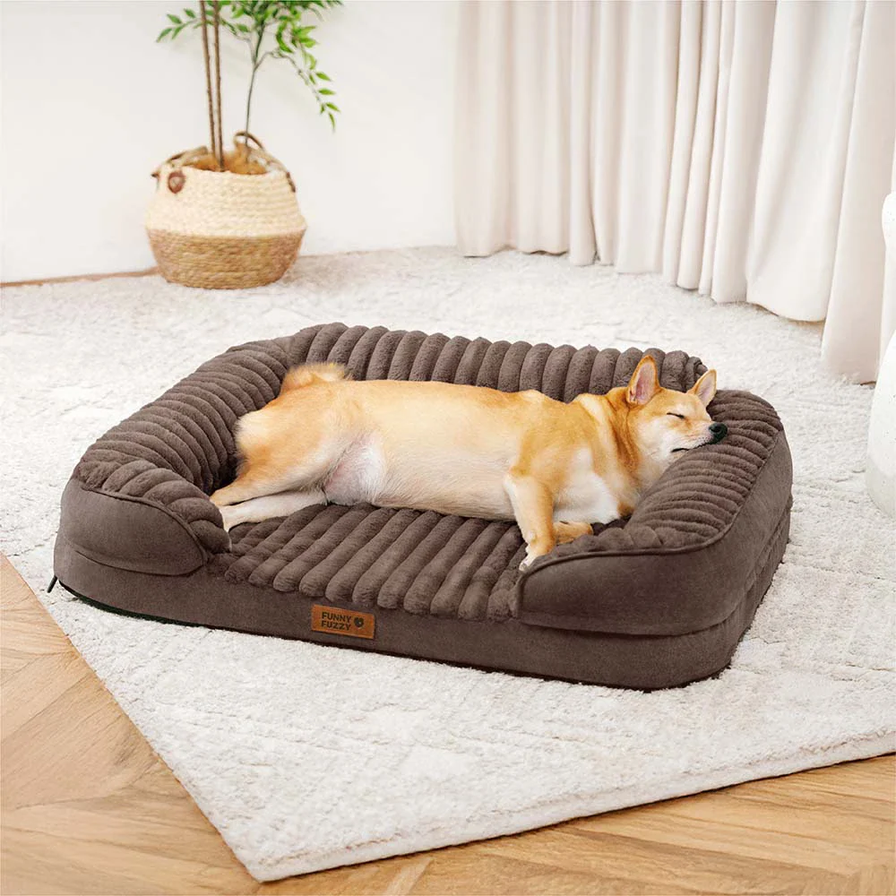 Fluffy Plush Orthopedic Washable Bolster Dog Bed - ComfyPaws - News Pet Shop