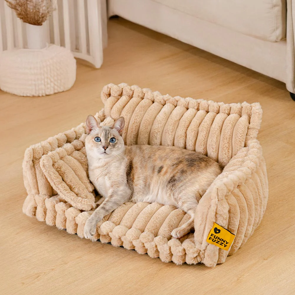 Washable Calming Soft Pillow Bolster Cat Bed-Snoozy Dream - News Pet Shop