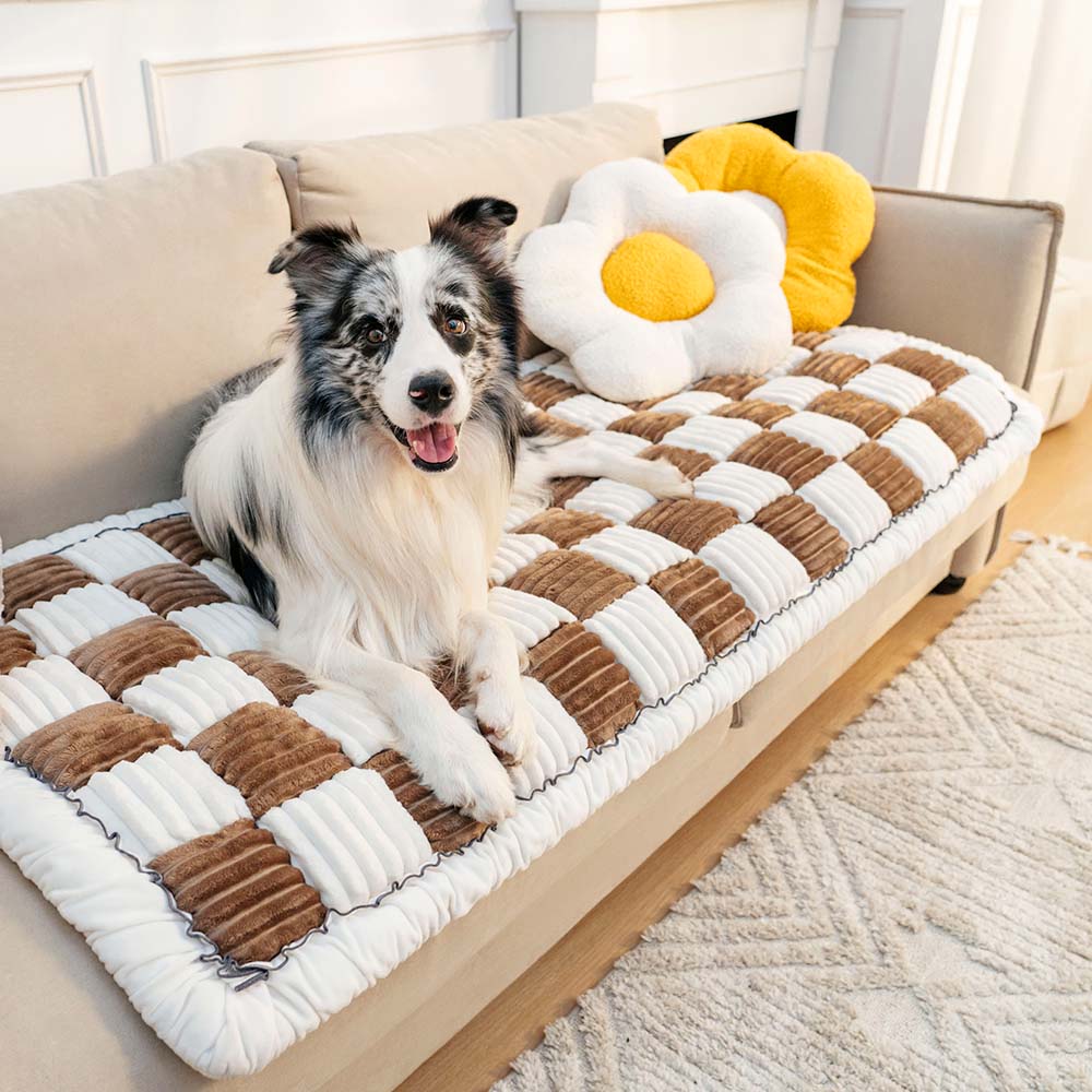 Cozy Plaid Patchwork Pet Mat Furniture Protector Couch Cover - News Pet Shop