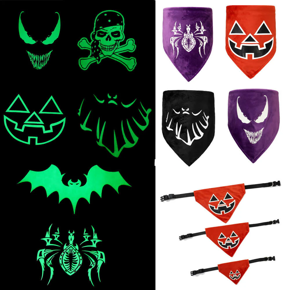 Luminous Halloween Pet Bandana | Glowing Triangle Pet Bib & Collar - News Pet Shop
