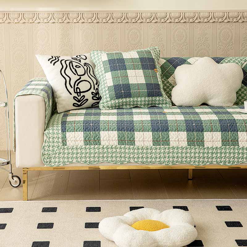 Cotton Plaid Anti-scratch Couch Cover - News Pet Shop