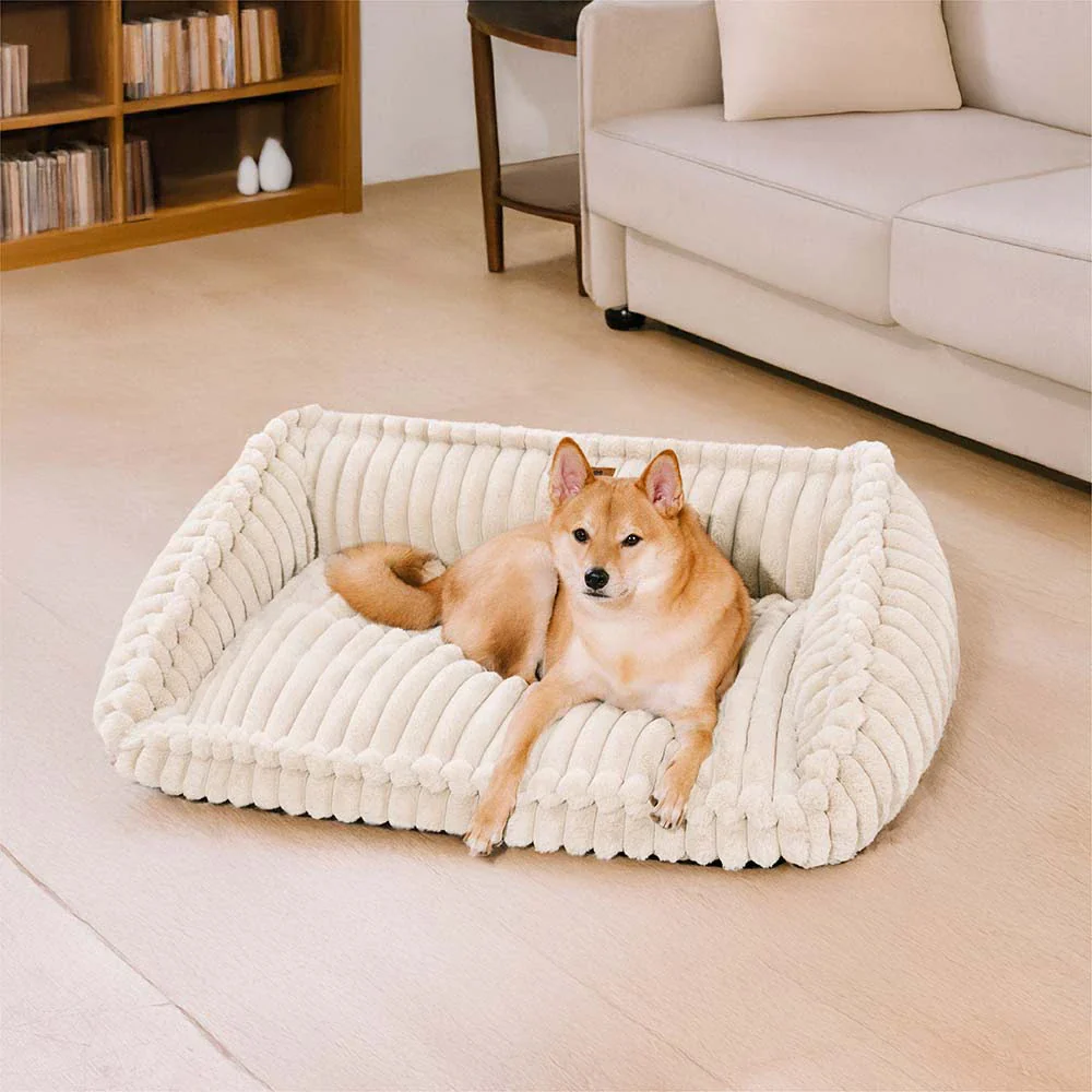 Plush Warmth Removable Orthopedic Wedge Bolster Dog Sofa Bed - CozySlope - News Pet Shop